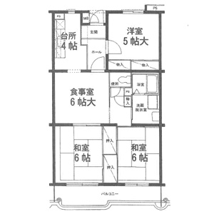 神奈川県営住宅　間取り図｜アパートタイプ　一般世帯向け　3DK